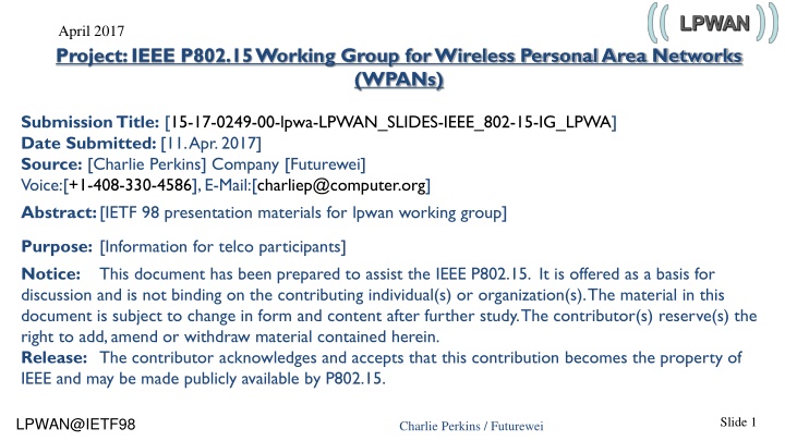 april 2017 project ieee p802 15 working group n.w