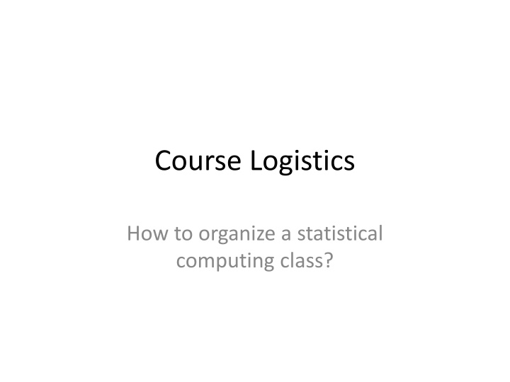 course logistics n.w
