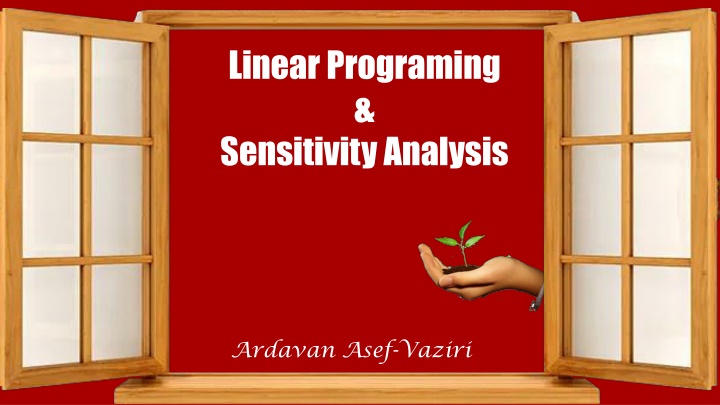linear programing sensitivity analysis n.w