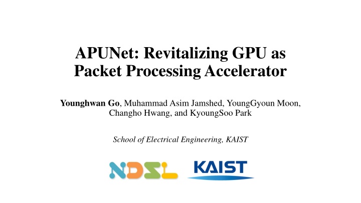 apunet revitalizing gpu as packet processing n.w