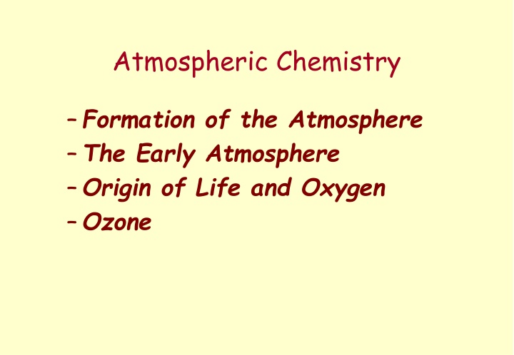 atmospheric chemistry n.w