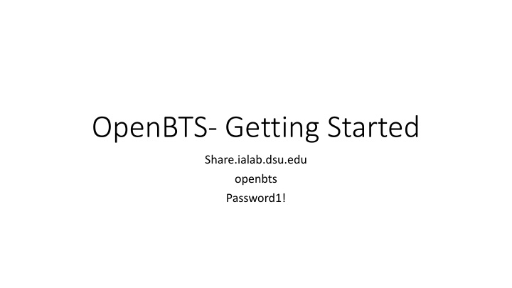 openbts getting started n.w