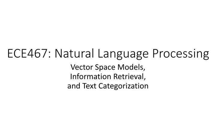 ece467 natural language processing vector space n.w