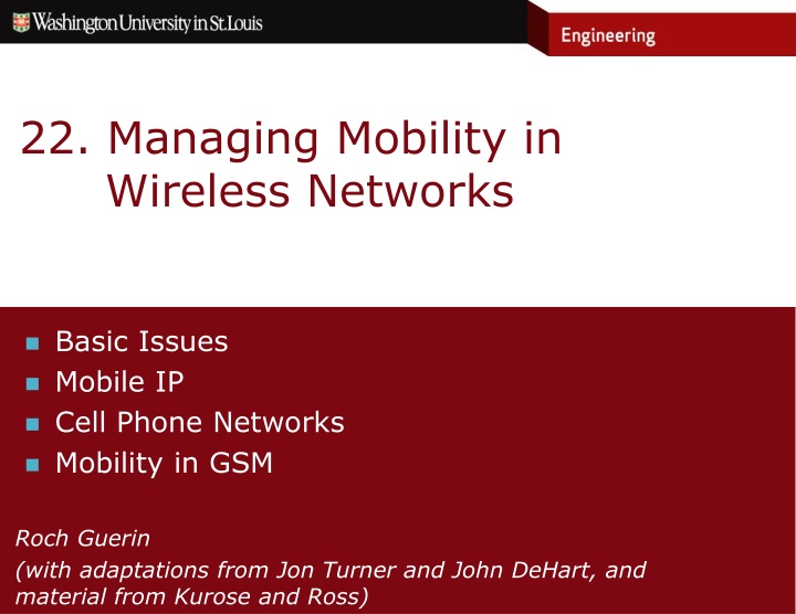 22 managing mobility in wireless networks n.w