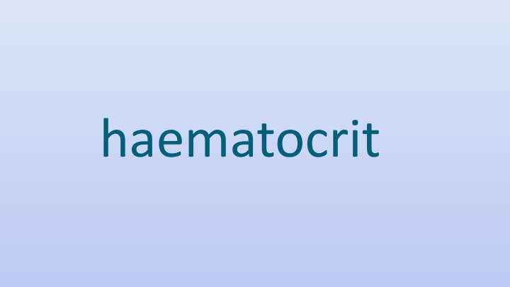haematocrit n.w