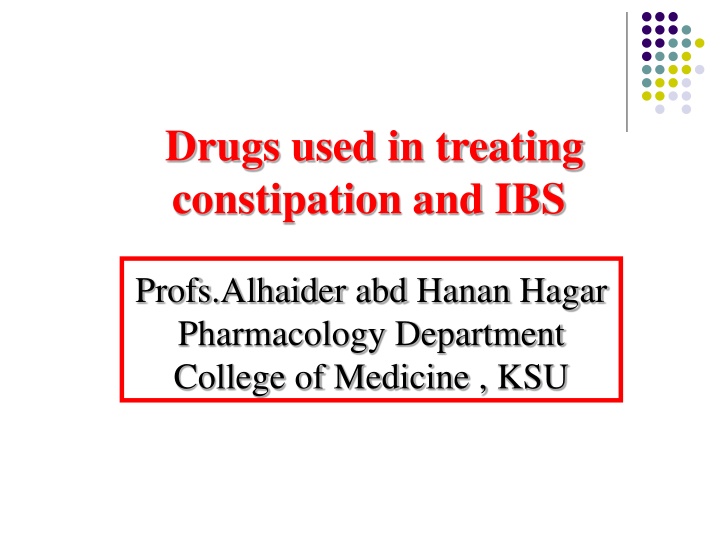 drugs used in treating constipation and ibs n.w