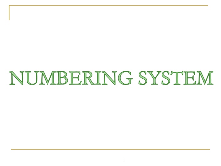 numbering system n.w