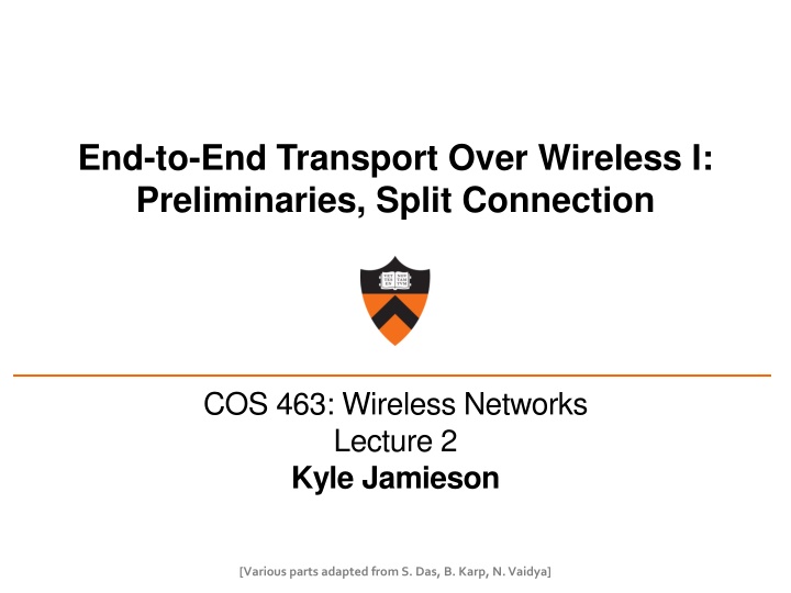 end to end transport over wireless n.w