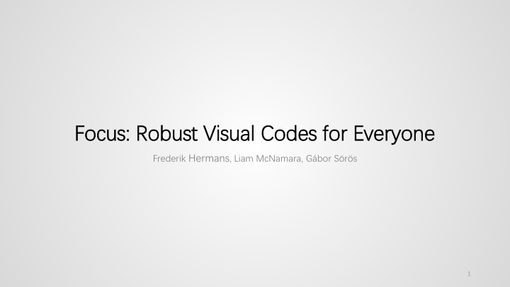 focus robust visual codes for everyone focus n.w