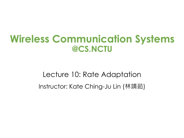 wireless communication systems @cs nctu n.w