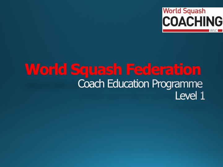 world squash federation coach education programme n.w