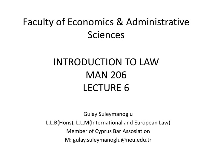 faculty of economics administrative sciences n.w