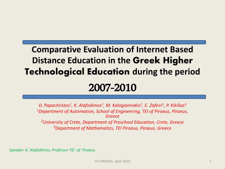 comparative evaluation of internet based distance n.w