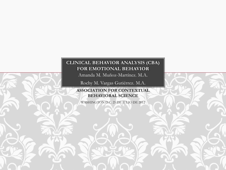 clinical behavior analysis cba for emotional n.w