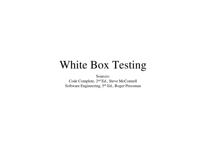 white box testing n.w