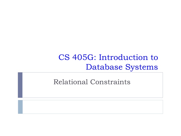 cs 405g introduction to database systems n.w