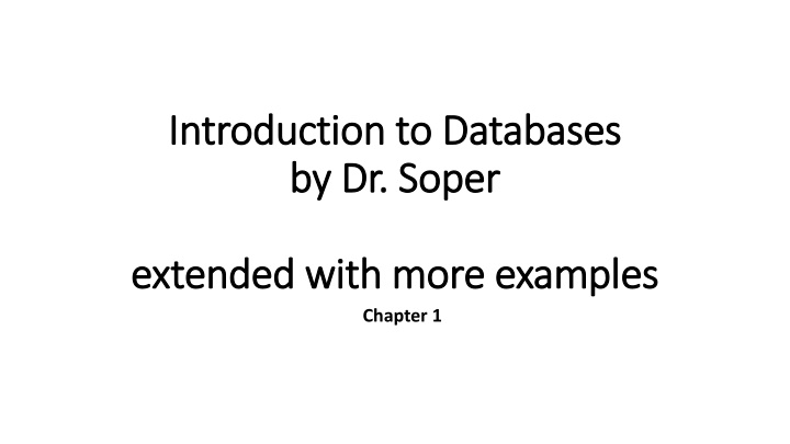 introduction to databases introduction n.w