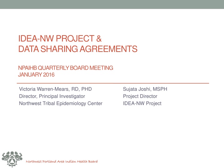 idea nw project data sharing agreements n.w