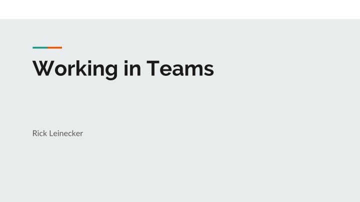 working in teams n.w
