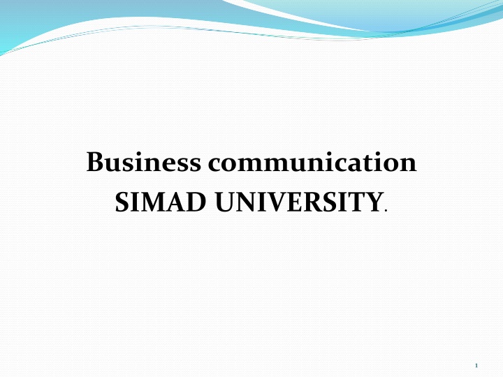 business communication simad university n.w