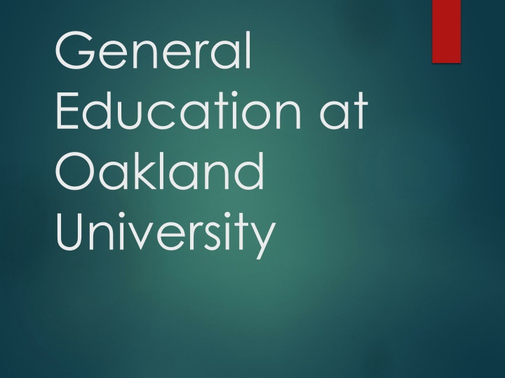 general education at oakland university n.w