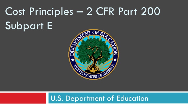 cost principles 2 cfr part 200 subpart e n.w