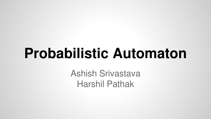 probabilistic automaton n.w