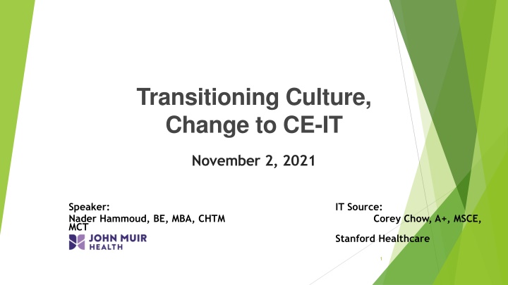 transitioning culture change to ce it n.w