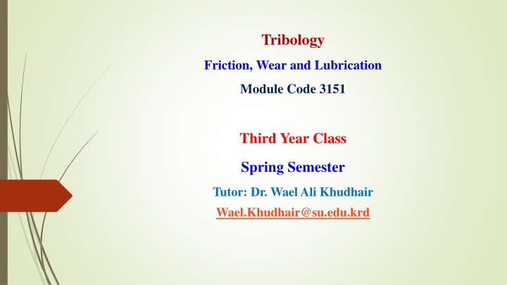 tribology n.w