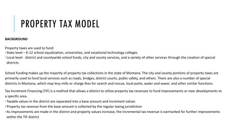 property tax model n.w