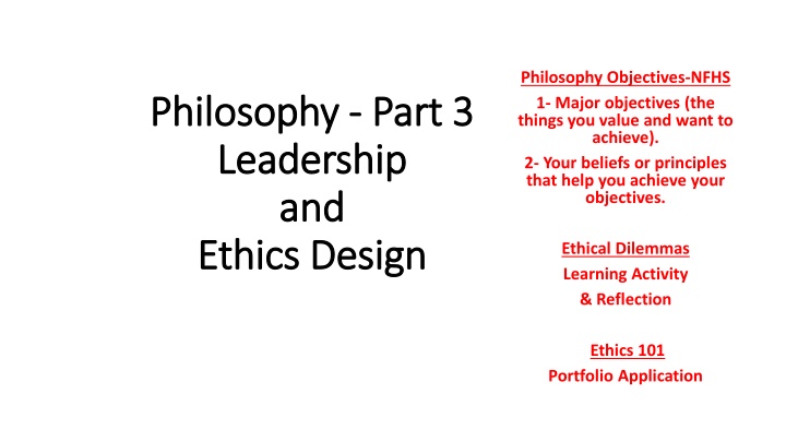 philosophy objectives nfhs 1 major objectives n.w
