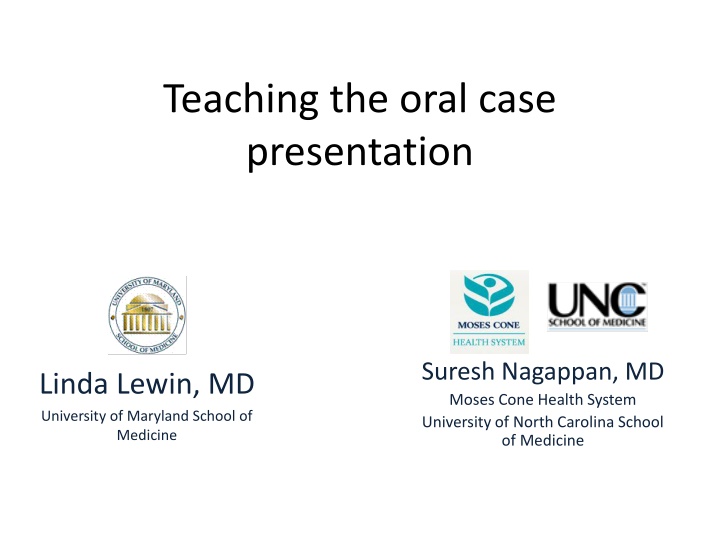 teaching the oral case presentation n.w