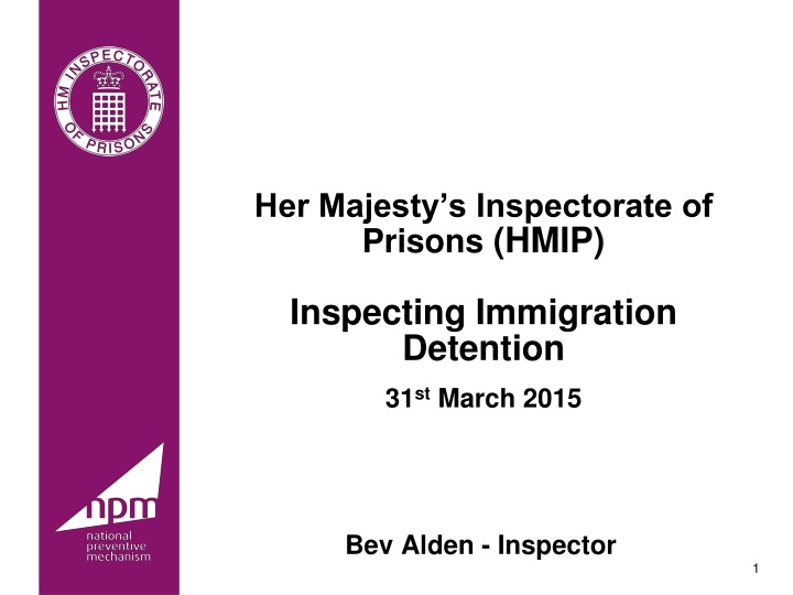 her majesty s inspectorate of prisons hmip n.w