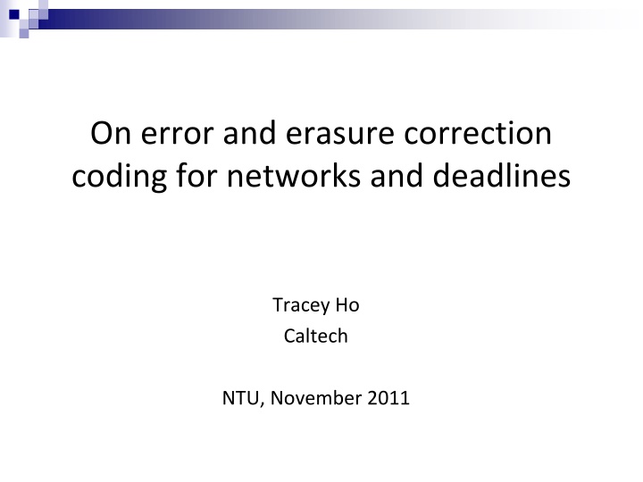 on error and erasure correction coding n.w