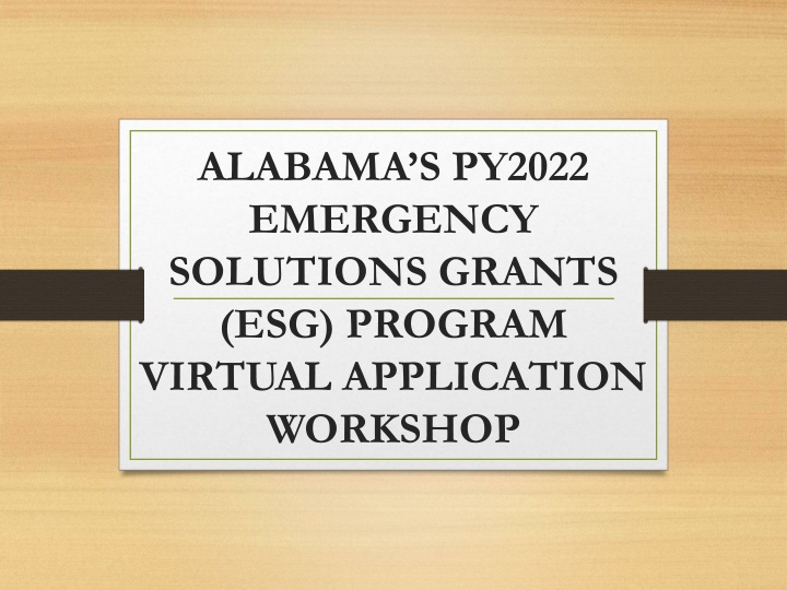 alabama s py2022 emergency solutions grants n.w
