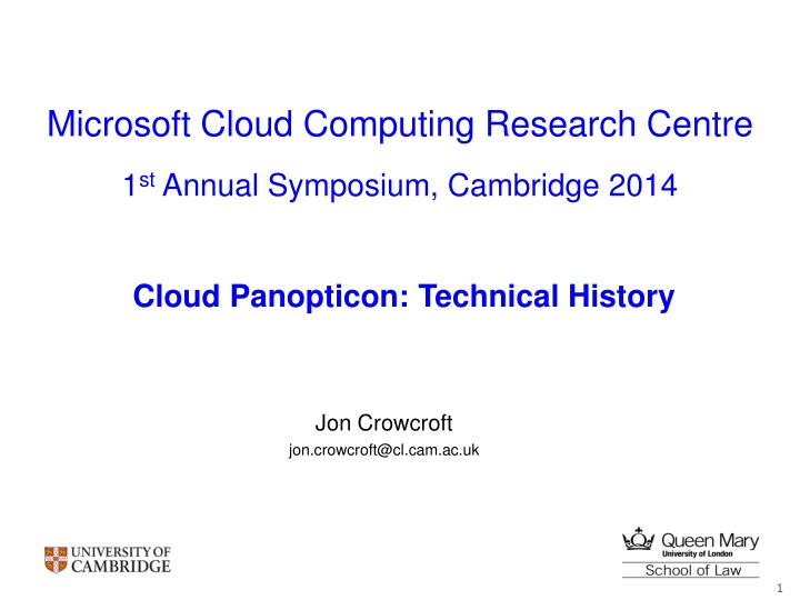 microsoft cloud computing research centre n.w