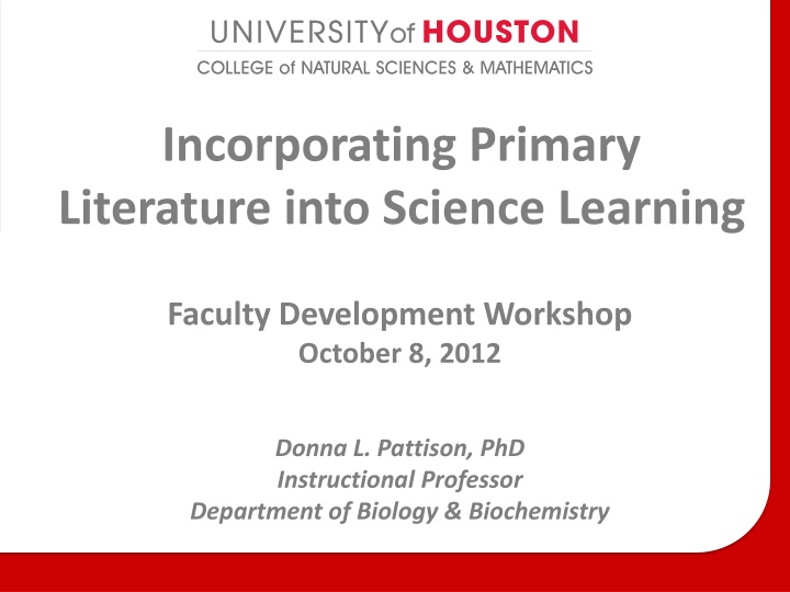 incorporating primary literature into science n.w