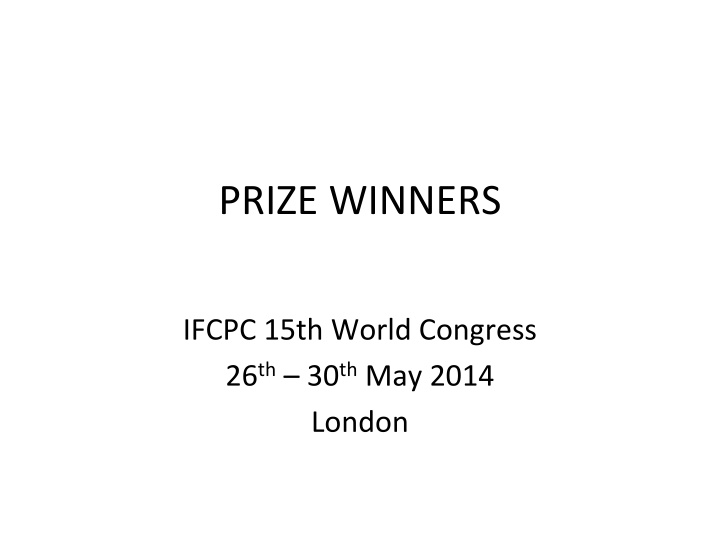 prize winners n.w