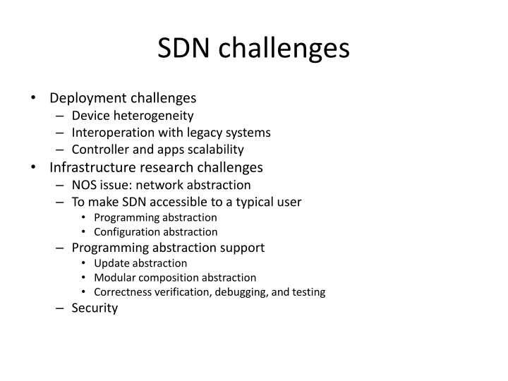 sdn challenges n.w