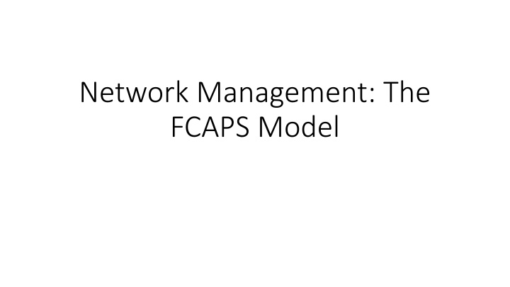 network management the fcaps model n.w