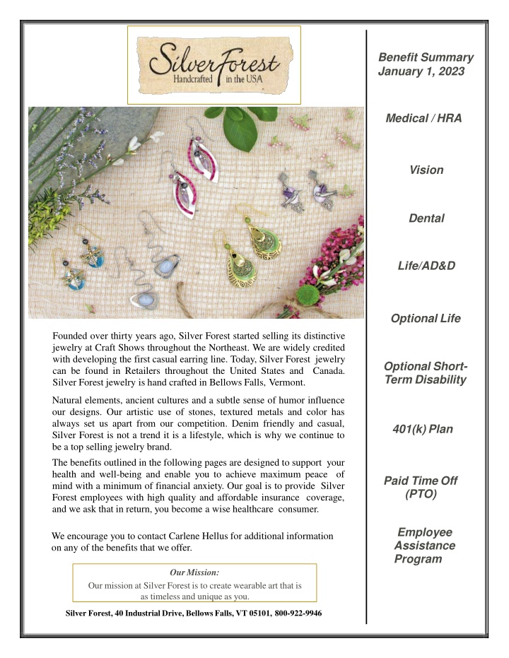 benefit summary january 1 2023 n.w