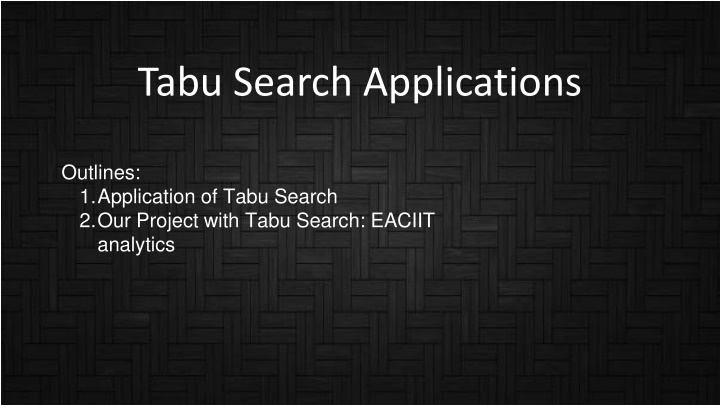 tabu search applications n.w