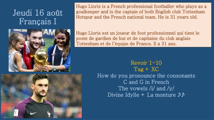hugo hugo lloris goalkeeper and is the captain n.w