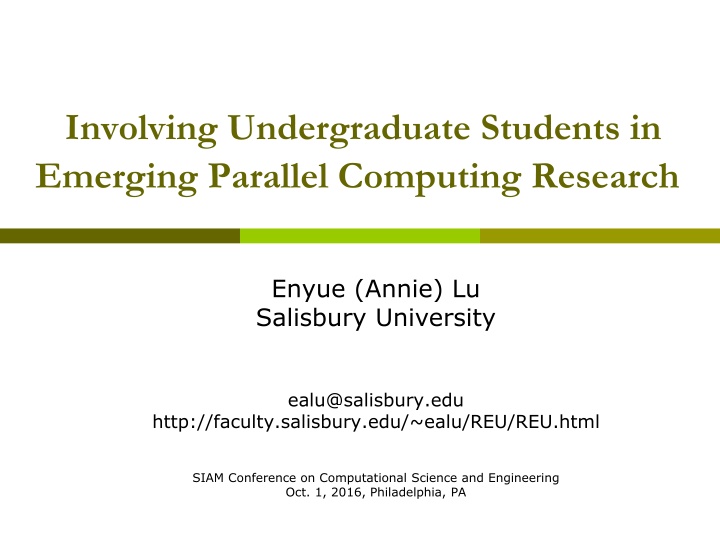 involving undergraduate students in emerging n.w