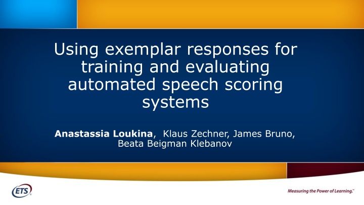 using exemplar responses for training n.w