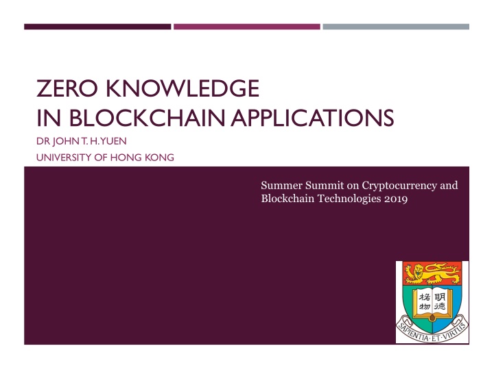 zero knowledge in blockchain applications dr john n.w