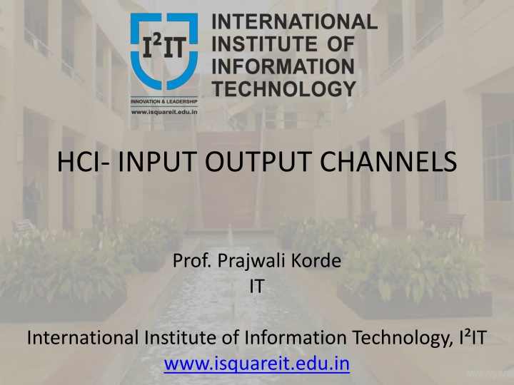 hci input output channels n.w