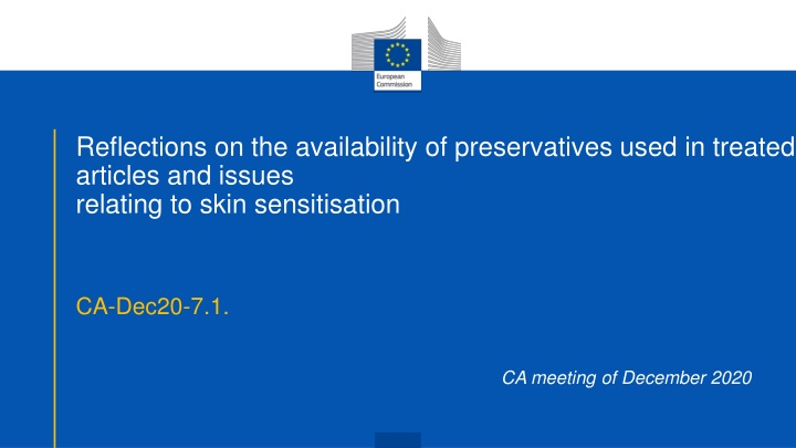 reflections on the availability of preservatives n.w