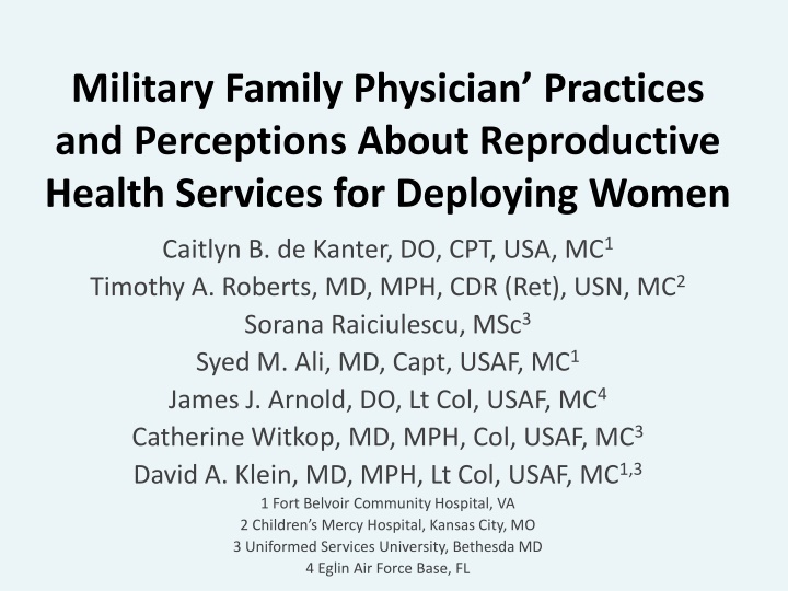 military family physician practices n.w