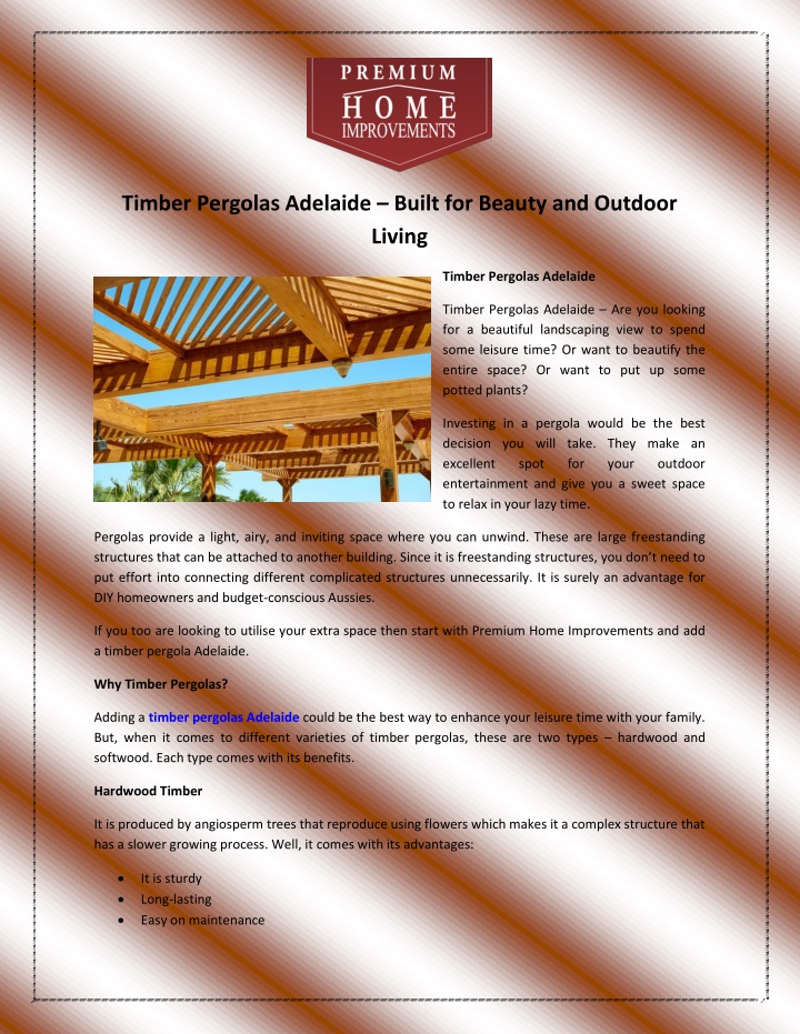 timber pergolas adelaide built for beauty n.w